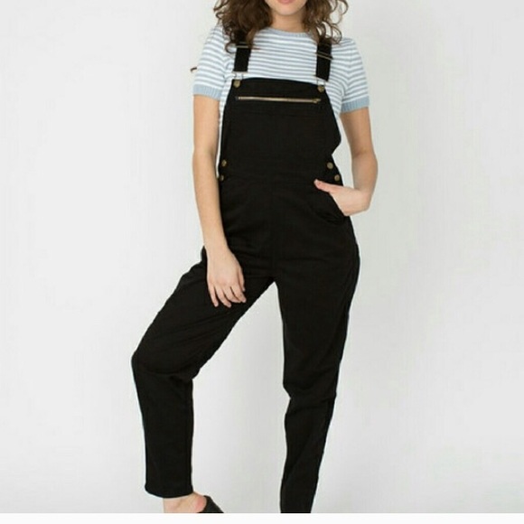 American apparel black overalls size xs